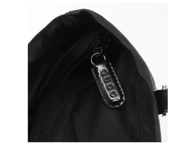 Borsa a mano in nylon nero e argento Gucci Bamboo 000 1998 0508 Auth 143305 - vista 10
