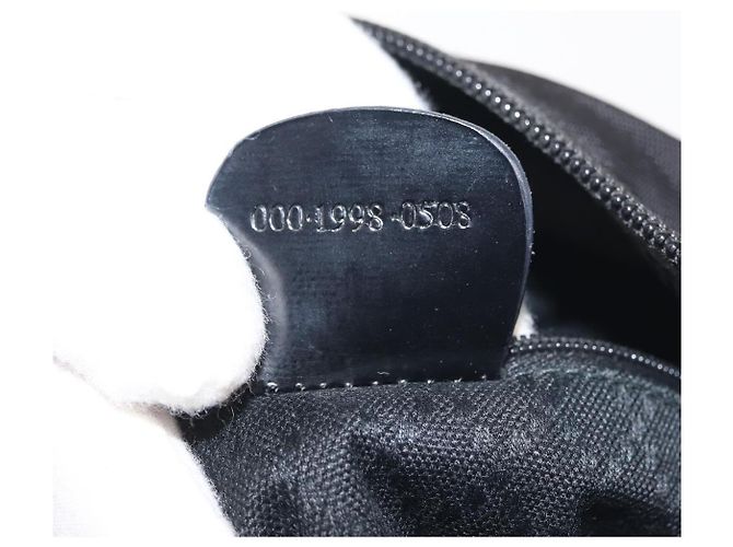 Borsa a mano in nylon nero e argento Gucci Bamboo 000 1998 0508 Auth 143305 - vista 12