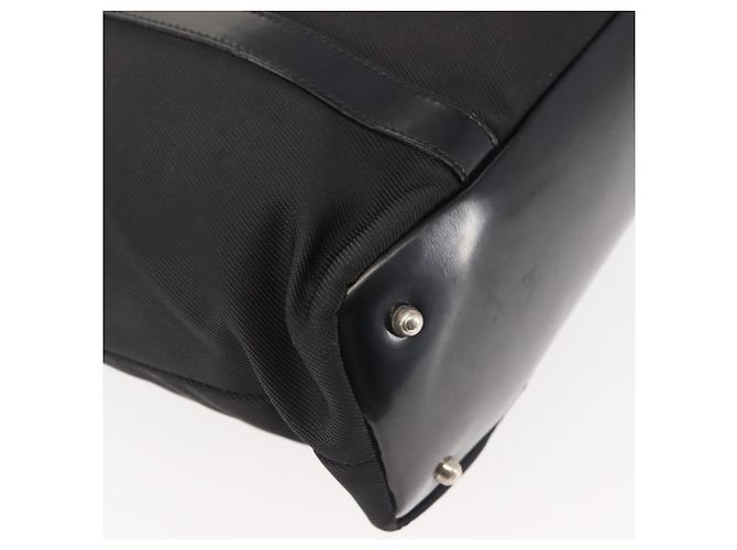 Borsa a mano in nylon nero e argento Gucci Bamboo 000 1998 0508 Auth 143305 - vista 15