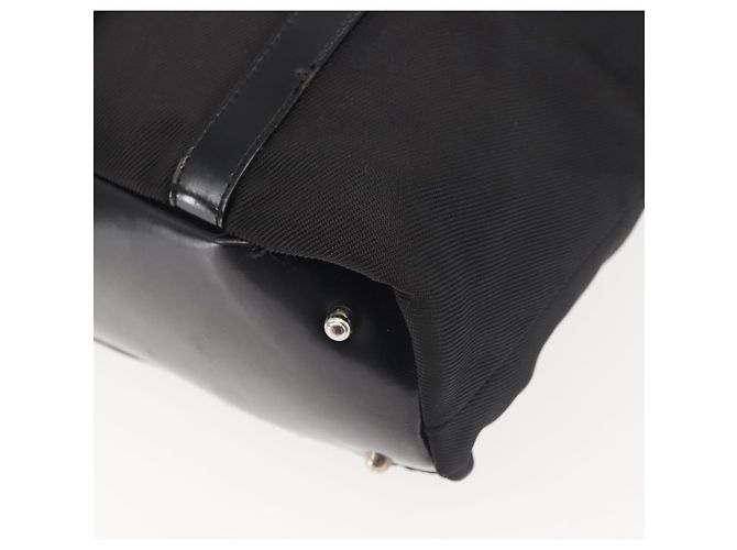 Borsa a mano in nylon nero e argento Gucci Bamboo 000 1998 0508 Auth 143305 - vista 16
