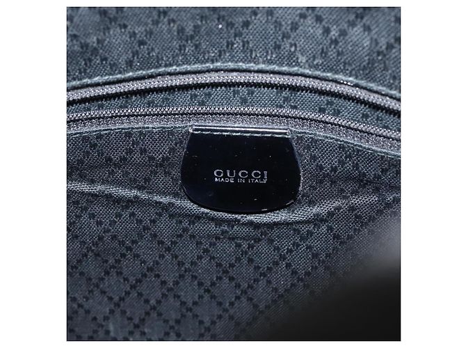 Borsa a mano in nylon nero e argento Gucci Bamboo 000 1998 0508 Auth 143305 - vista 17