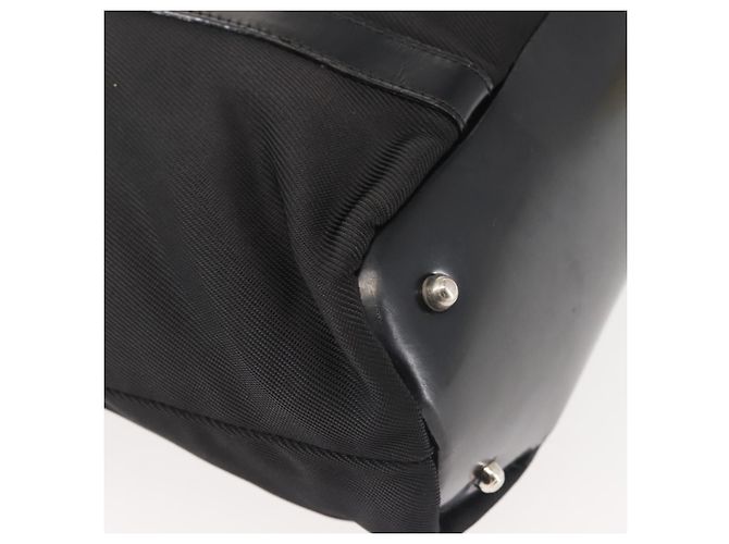 Borsa a mano in nylon nero e argento Gucci Bamboo 000 1998 0508 Auth 143305 - vista 9