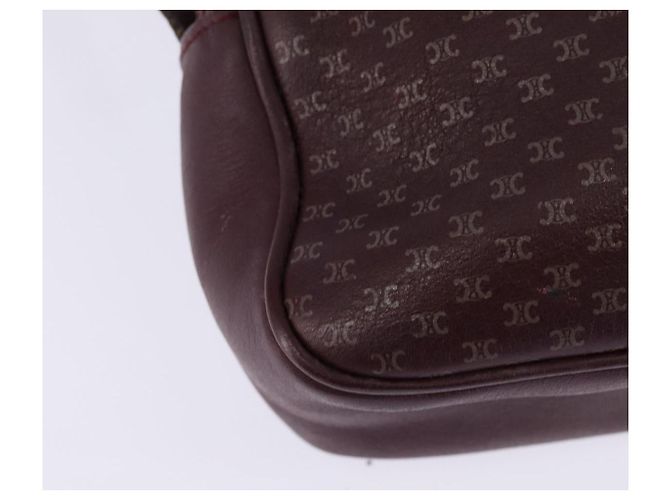 Céline Borsa a Spalla in Tela Macadam CELINE Bordeaux Oro Auth BA6206 D'oro Bordò - vista 15