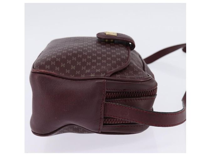 Céline Borsa a Spalla in Tela Macadam CELINE Bordeaux Oro Auth BA6206 D'oro Bordò - vista 4