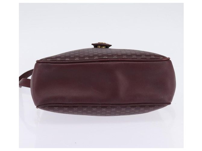 Céline Borsa a Spalla in Tela Macadam CELINE Bordeaux Oro Auth BA6206 D'oro Bordò - vista 5