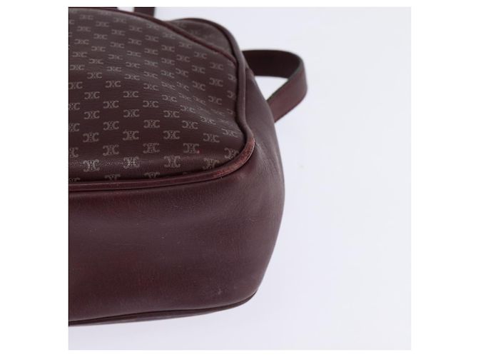 Céline Borsa a Spalla in Tela Macadam CELINE Bordeaux Oro Auth BA6206 D'oro Bordò - vista 9