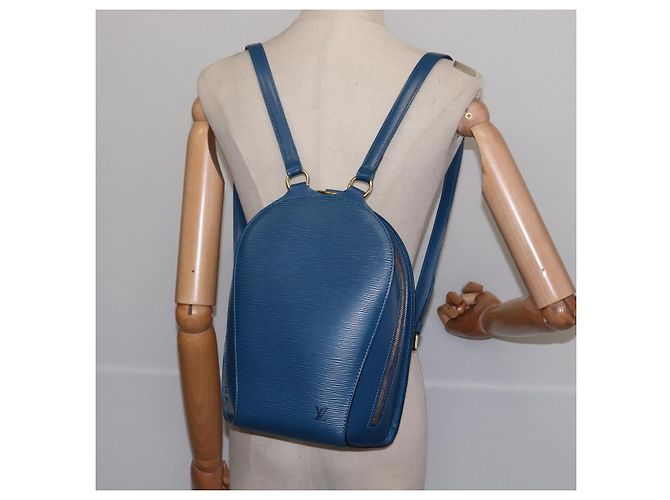 LOUIS VUITTON Epi Mabillon Backpack Blue M52235 LV Auth 141956 - view 21