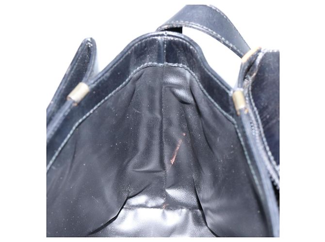 Céline Bolso de Hombro de Cuero Negro y Dorado Auth BA6127 - vista 21