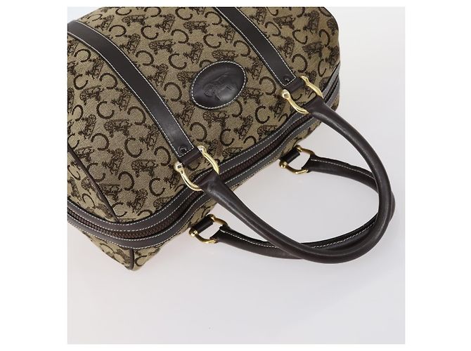 Céline Borsa a tracolla CELINE C Macadam Canvas PVC Leather 3 Set Brown Gold Auth 142449 Marrone D'oro - vista 5