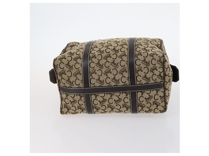 Céline Borsa a tracolla CELINE C Macadam Canvas PVC Leather 3 Set Brown Gold Auth 142449 Marrone D'oro - vista 7
