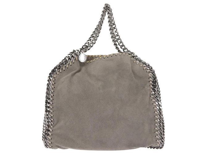 Autre Marque Sac à épaule Stella McCartney Chain Fabera en daim gris argent authentique BA6056 Marron Argenté - vue 13