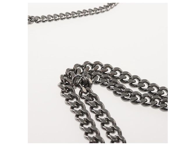 Autre Marque Sac à épaule Stella McCartney Chain Fabera en daim gris argent authentique BA6056 Marron Argenté - vue 14