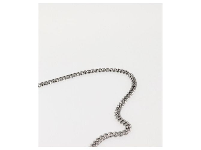 Autre Marque Sac à épaule Stella McCartney Chain Fabera en daim gris argent authentique BA6056 Marron Argenté - vue 15