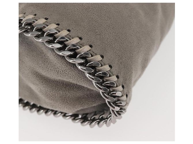 Autre Marque Sac à épaule Stella McCartney Chain Fabera en daim gris argent authentique BA6056 Marron Argenté - vue 16