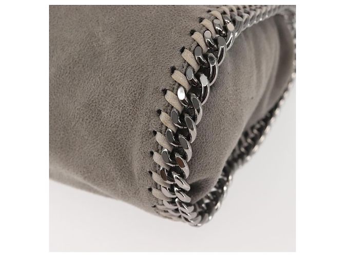 Autre Marque Sac à épaule Stella McCartney Chain Fabera en daim gris argent authentique BA6056 Marron Argenté - vue 17