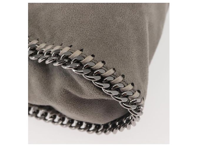 Autre Marque Sac à épaule Stella McCartney Chain Fabera en daim gris argent authentique BA6056 Marron Argenté - vue 18