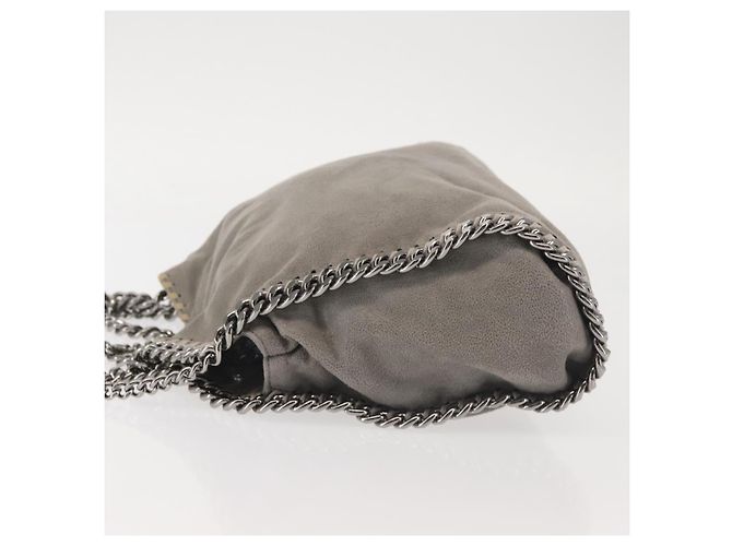 Autre Marque Sac à épaule Stella McCartney Chain Fabera en daim gris argent authentique BA6056 Marron Argenté - vue 4