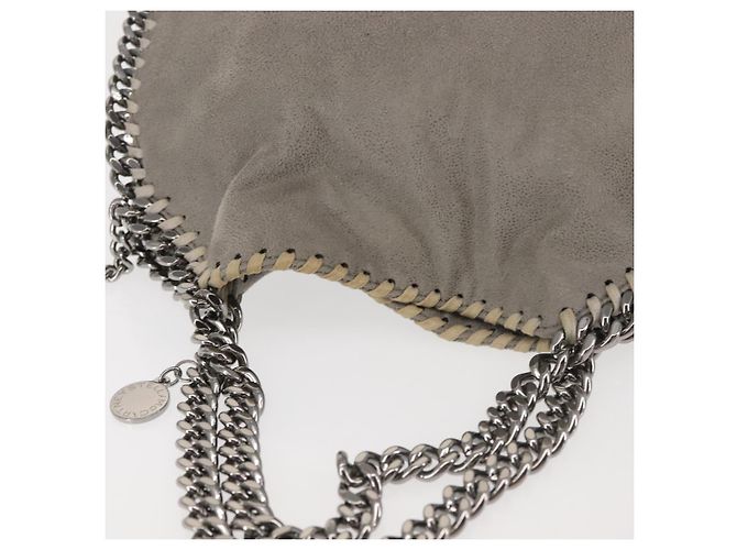 Autre Marque Sac à épaule Stella McCartney Chain Fabera en daim gris argent authentique BA6056 Marron Argenté - vue 6