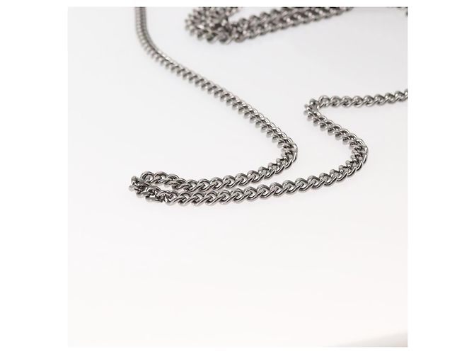 Autre Marque Sac à épaule Stella McCartney Chain Fabera en daim gris argent authentique BA6056 Marron Argenté - vue 8