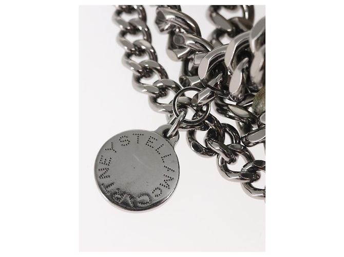 Autre Marque Sac à épaule Stella McCartney Chain Fabera en daim gris argent authentique BA6056 Marron Argenté - vue 9