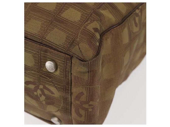 CHANEL Nuova Borsa Tote da Viaggio Nylon Khaki CC Auth 143817 Cachi - vista 15