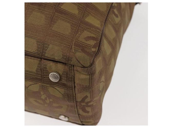 CHANEL Nuova Borsa Tote da Viaggio Nylon Khaki CC Auth 143817 Cachi - vista 17