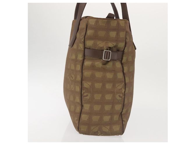 CHANEL Nuova Borsa Tote da Viaggio Nylon Khaki CC Auth 143817 Cachi - vista 3