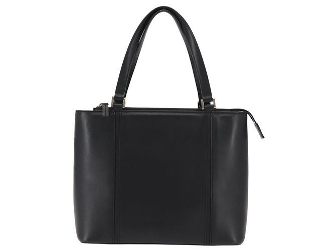 Borsa a mano in pelle nera e argento autentica BURBERRY am9355 Nero - vista 13
