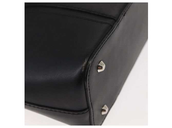 Borsa a mano in pelle nera e argento autentica BURBERRY am9355 Nero - vista 15