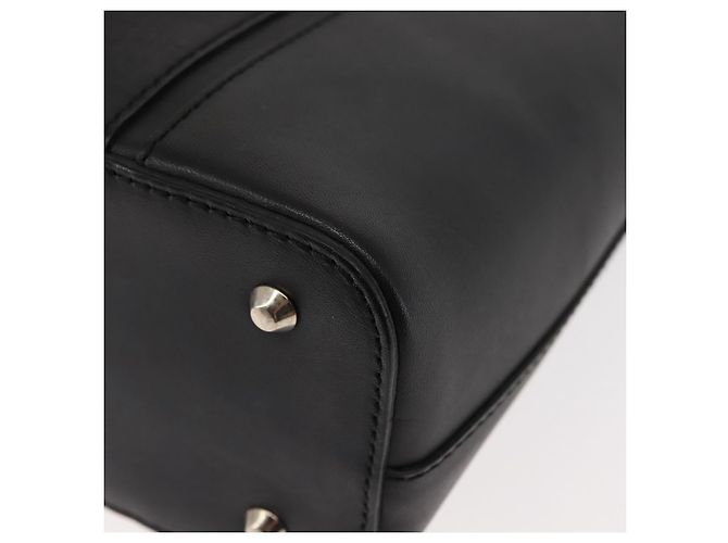 Borsa a mano in pelle nera e argento autentica BURBERRY am9355 Nero - vista 16