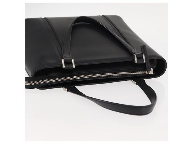 Borsa a mano in pelle nera e argento autentica BURBERRY am9355 Nero - vista 6