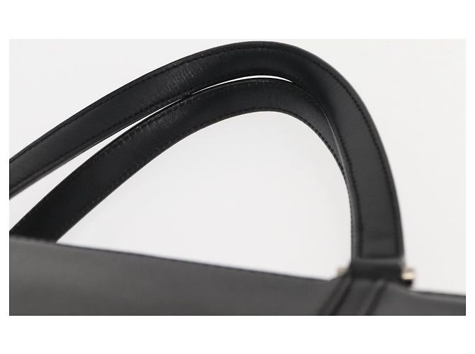 Borsa a mano in pelle nera e argento autentica BURBERRY am9355 Nero - vista 8