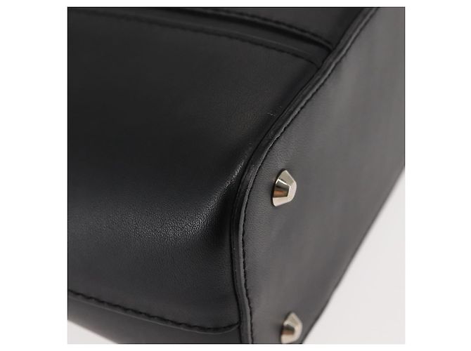 Borsa a mano in pelle nera e argento autentica BURBERRY am9355 Nero - vista 9