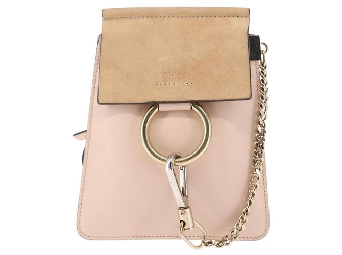 Chloé Borsa a Spalla Chloe Fay in Pelle Scamosciata Rosa Auth BA6828 - vista 13