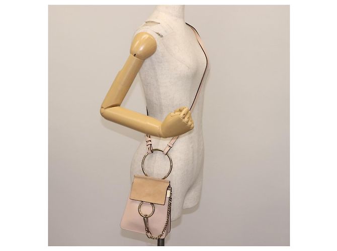 Chloé Borsa a Spalla Chloe Fay in Pelle Scamosciata Rosa Auth BA6828 - vista 25