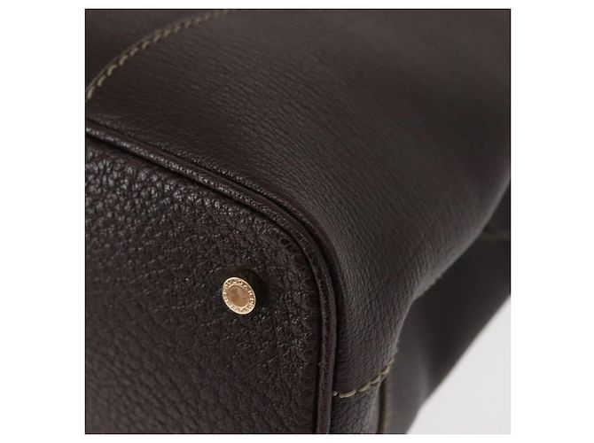 Bulgari Borsa a mano in pelle marrone Auth BA6908 di BVLGARI - vista 16