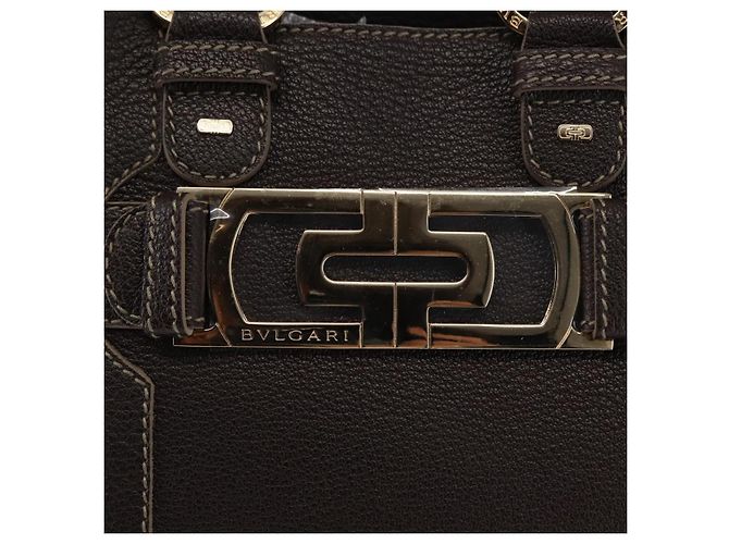 Bulgari Borsa a mano in pelle marrone Auth BA6908 di BVLGARI - vista 17