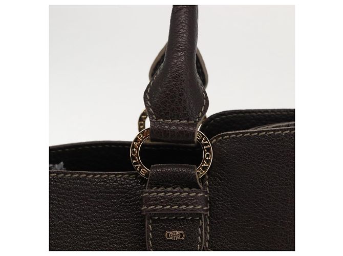 Bulgari Borsa a mano in pelle marrone Auth BA6908 di BVLGARI - vista 18