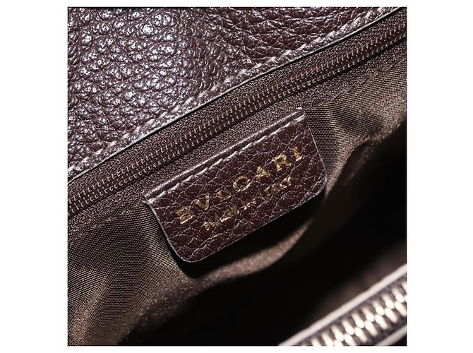 Bulgari Borsa a mano in pelle marrone Auth BA6908 di BVLGARI - vista 19