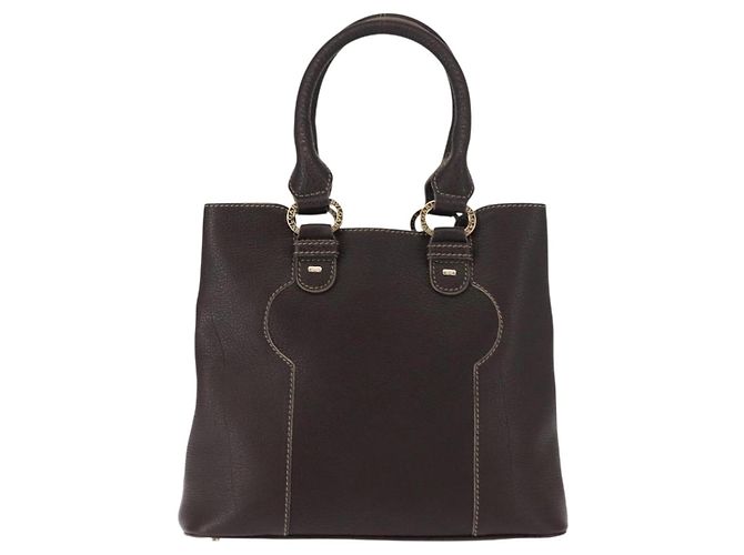 Bulgari Borsa a mano in pelle marrone Auth BA6908 di BVLGARI - vista 2