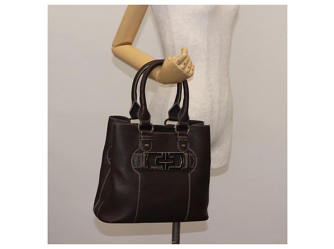 Bulgari Borsa a mano in pelle marrone Auth BA6908 di BVLGARI - vista 26