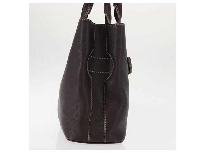 Bulgari Borsa a mano in pelle marrone Auth BA6908 di BVLGARI - vista 4