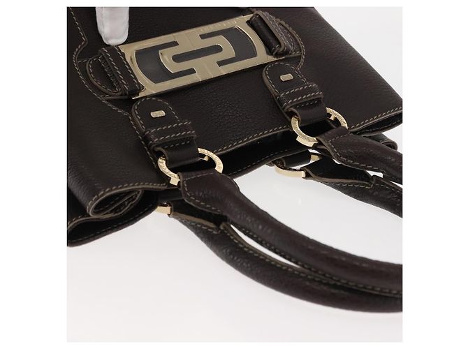 Bulgari Borsa a mano in pelle marrone Auth BA6908 di BVLGARI - vista 6