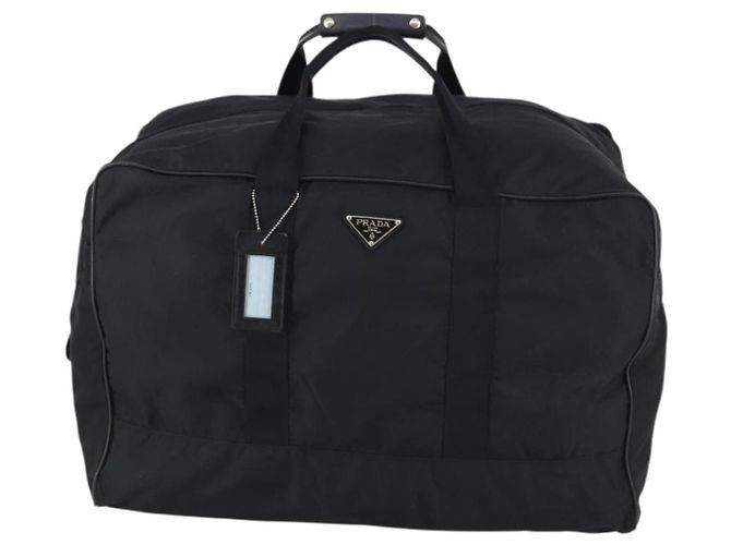 Borsa Boston PRADA in nylon nero argento autentica 135305 - vista 13