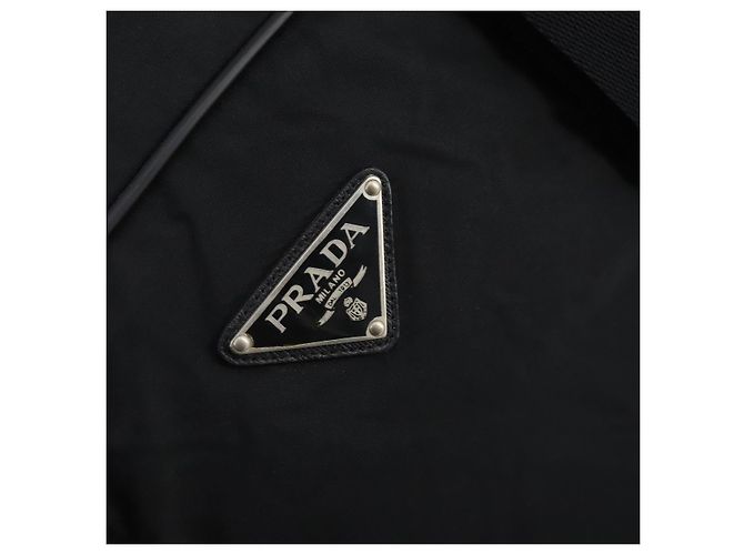 Borsa Boston PRADA in nylon nero argento autentica 135305 - vista 18