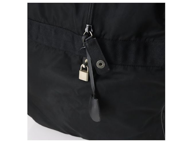 Borsa Boston PRADA in nylon nero argento autentica 135305 - vista 20