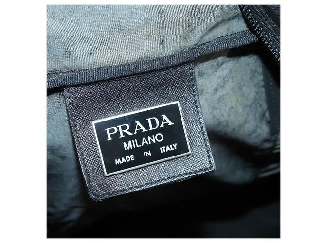 Borsa Boston PRADA in nylon nero argento autentica 135305 - vista 21