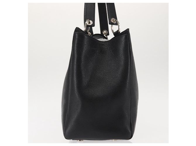 Bulgari Borsa tote in pelle nera e argento con logo circolare BVLGARI Auth BA6604 Nero - vista 4