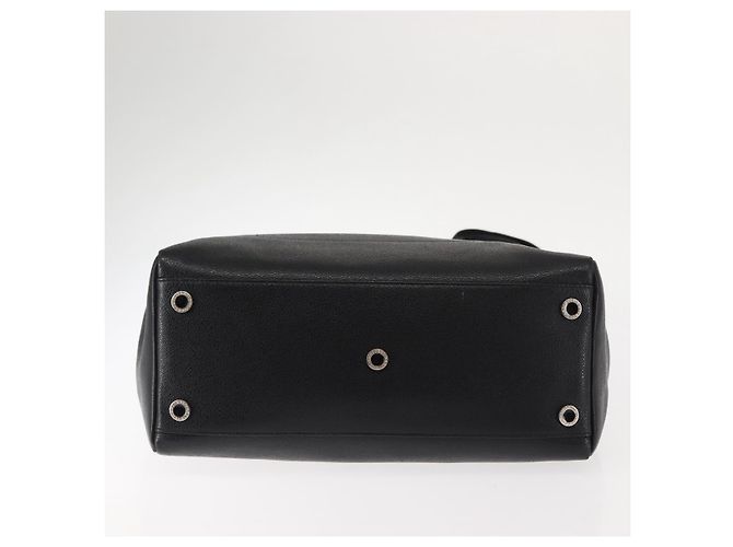 Bulgari Borsa tote in pelle nera e argento con logo circolare BVLGARI Auth BA6604 Nero - vista 5