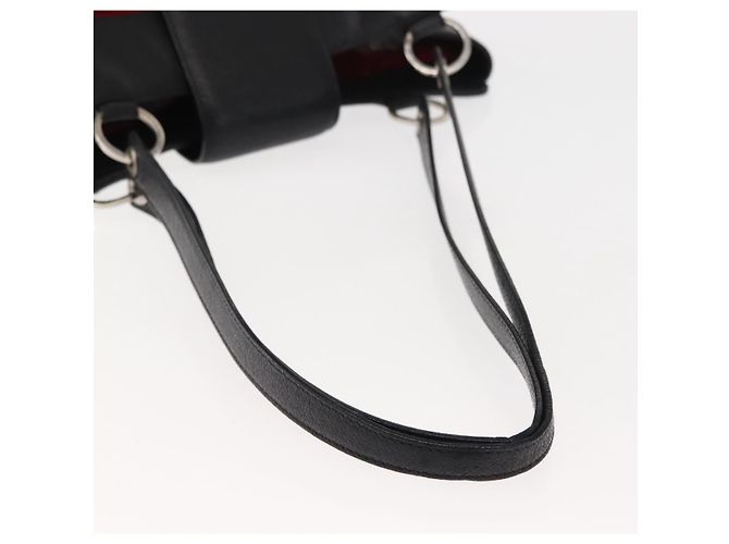 Bulgari Borsa tote in pelle nera e argento con logo circolare BVLGARI Auth BA6604 Nero - vista 7